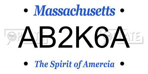 AB2K6A Massachusetts License Plate