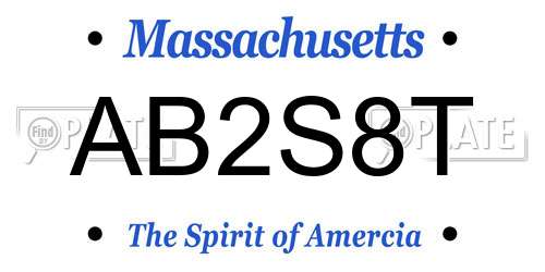 AB2S8T Massachusetts License Plate