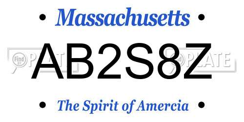 AB2S8Z Massachusetts License Plate