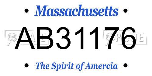 AB31176 Massachusetts License Plate