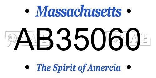AB35060 Massachusetts License Plate