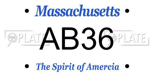 AB36 Massachusetts License Plate