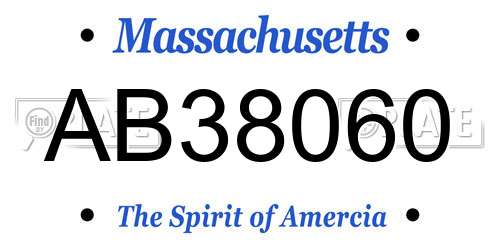 AB38060 Massachusetts License Plate