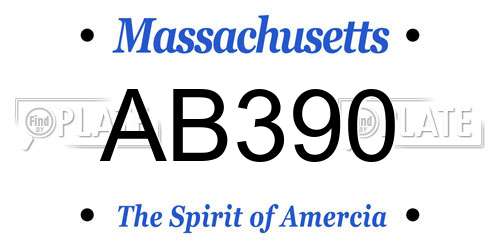 AB390 Massachusetts License Plate
