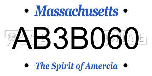 AB3B060 Massachusetts License Plate