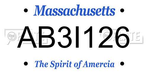 AB3I126 Massachusetts License Plate