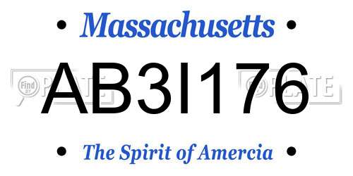 AB3I176 Massachusetts License Plate