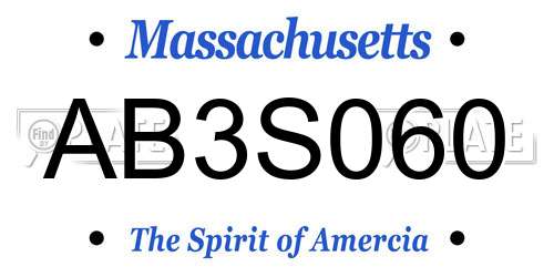 AB3S060 Massachusetts License Plate