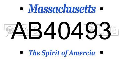 AB40493 Massachusetts License Plate