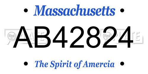 AB42824 Massachusetts License Plate