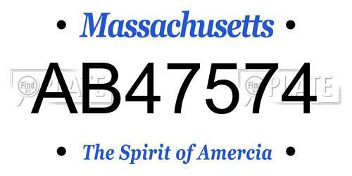 AB47574 Massachusetts License Plate