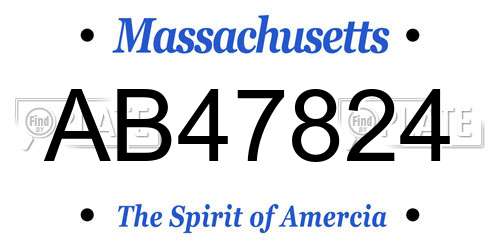 AB47824 Massachusetts License Plate