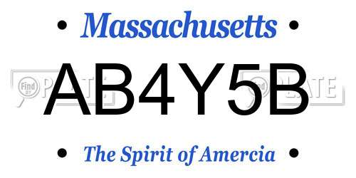 AB4Y5B Massachusetts License Plate