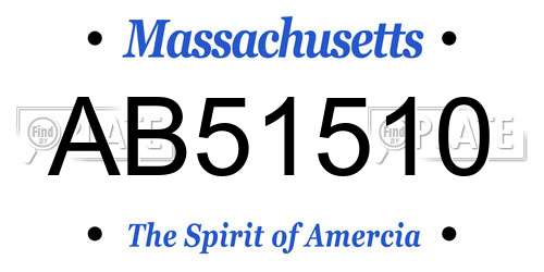 AB51510 Massachusetts License Plate