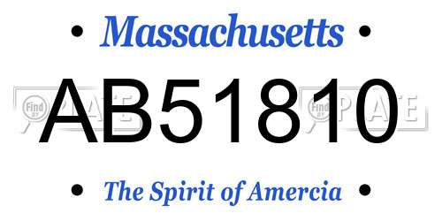 AB51810 Massachusetts License Plate