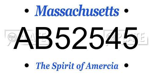 AB52545 Massachusetts License Plate