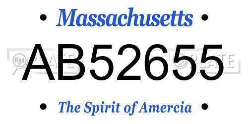 AB52655 Massachusetts License Plate