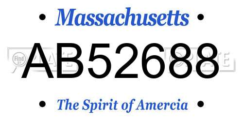 AB52688 Massachusetts License Plate