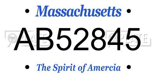 AB52845 Massachusetts License Plate