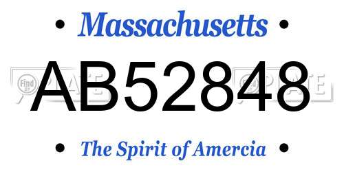 AB52848 Massachusetts License Plate