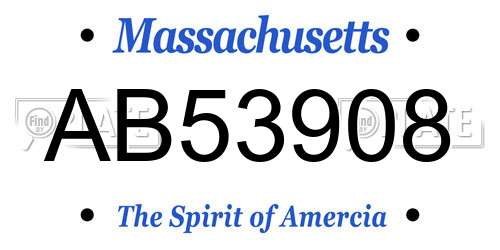 AB53908 Massachusetts License Plate