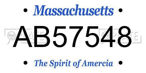 AB57548 Massachusetts License Plate