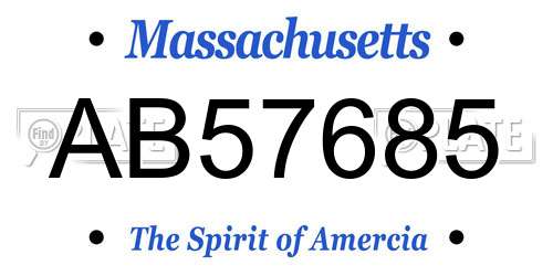 AB57685 Massachusetts License Plate
