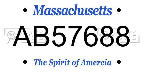 AB57688 Massachusetts License Plate