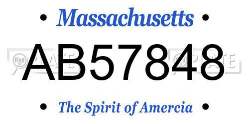AB57848 Massachusetts License Plate