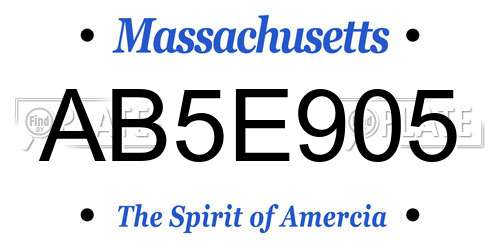 AB5E905 Massachusetts License Plate