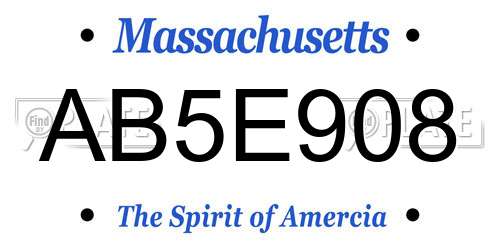 AB5E908 Massachusetts License Plate