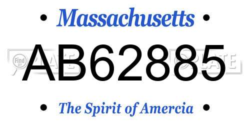 AB62885 Massachusetts License Plate