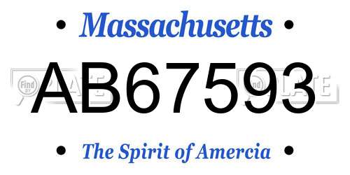 AB67593 Massachusetts License Plate