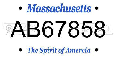AB67858 Massachusetts License Plate