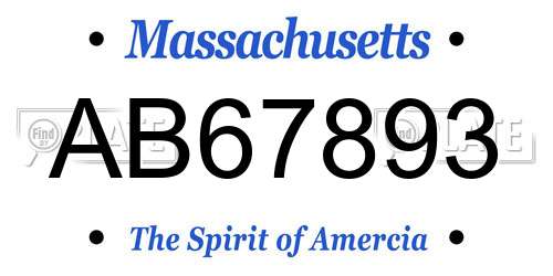 AB67893 Massachusetts License Plate