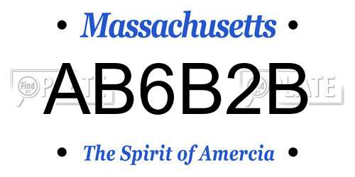 AB6B2B Massachusetts License Plate