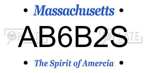 AB6B2S Massachusetts License Plate