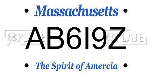 AB6I9Z Massachusetts License Plate