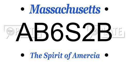 AB6S2B Massachusetts License Plate