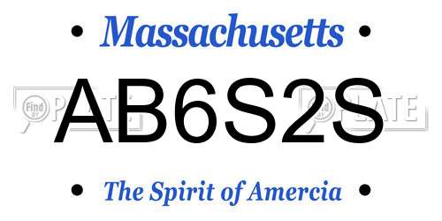 AB6S2S Massachusetts License Plate