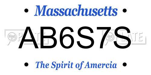 AB6S7S Massachusetts License Plate