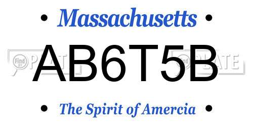 AB6T5B Massachusetts License Plate