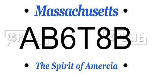 AB6T8B Massachusetts License Plate