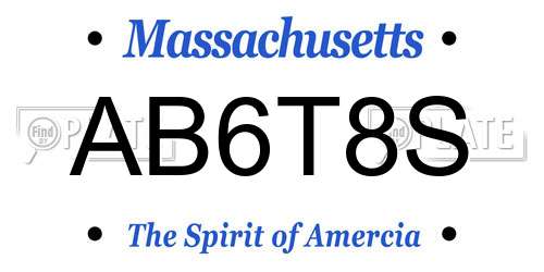 AB6T8S Massachusetts License Plate