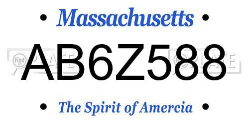 AB6Z588 Massachusetts License Plate
