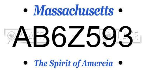 AB6Z593 Massachusetts License Plate
