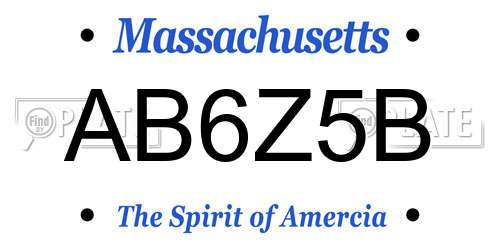 AB6Z5B Massachusetts License Plate