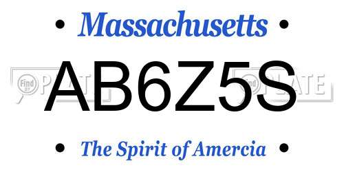 AB6Z5S Massachusetts License Plate