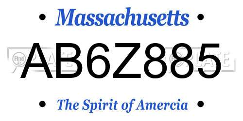 AB6Z885 Massachusetts License Plate