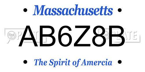 AB6Z8B Massachusetts License Plate